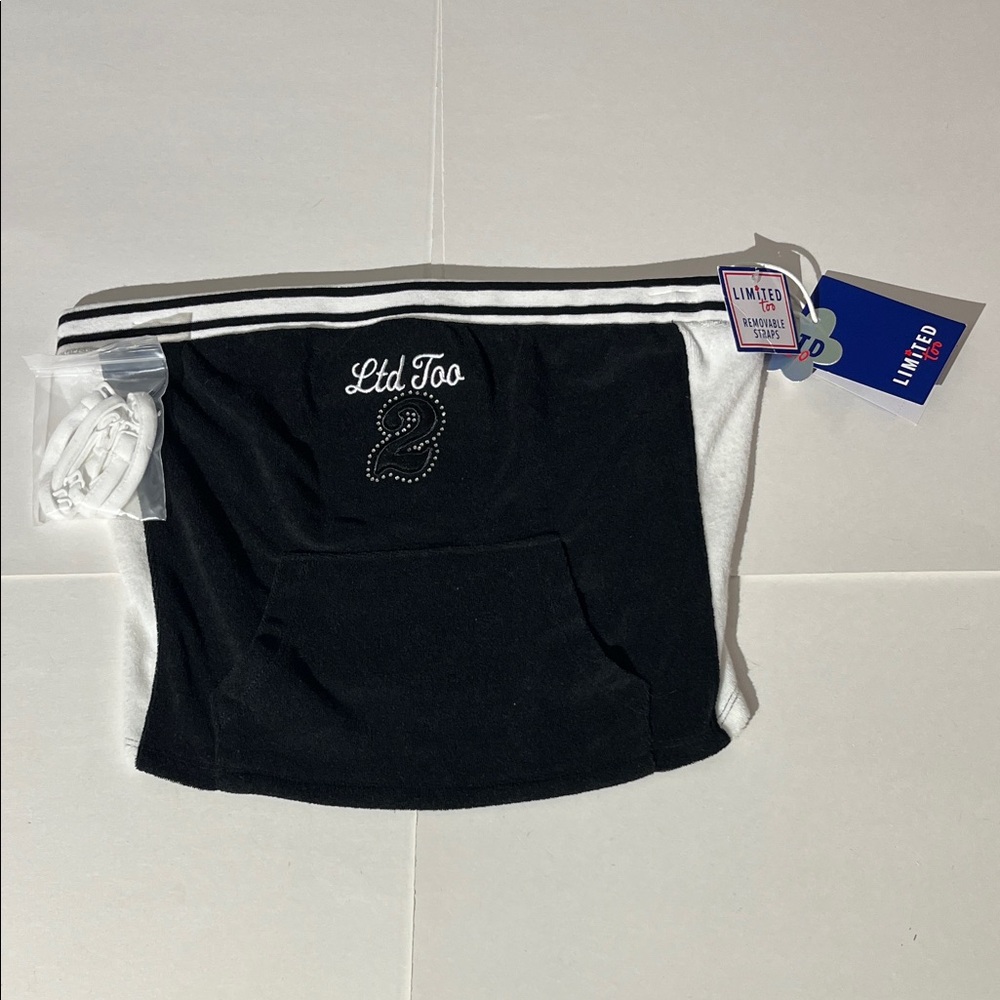 Limited Too Girls Terry Cloth Tube Tube sz XS Y2K Black White NEW cropped summer